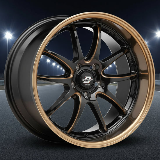 Lenso 90-Z Wheel Gloss Black Copper Milling Copper Lip