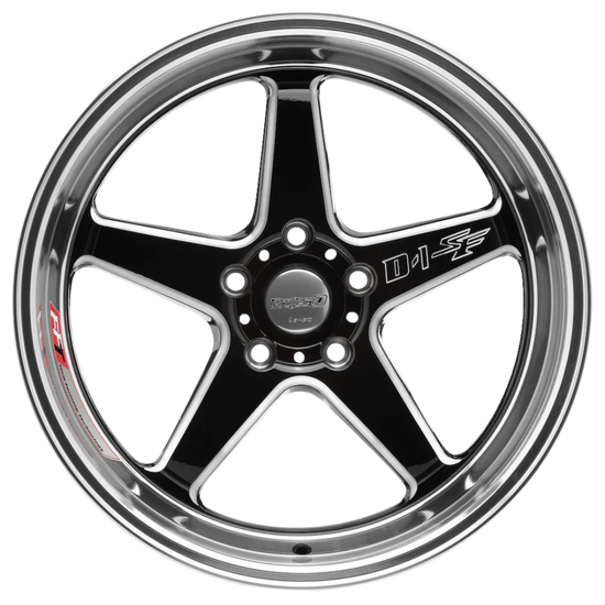 Lenso D-1SF Wheel Gloss Black Milled Mirror Lip