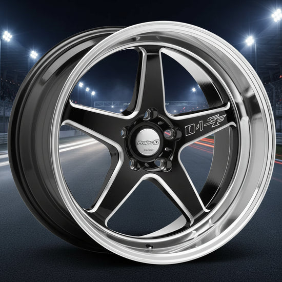 Lenso D-1SF Wheel Gloss Black Milled Mirror Lip